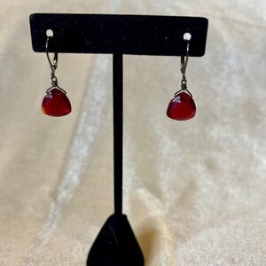 Red dangle earrings